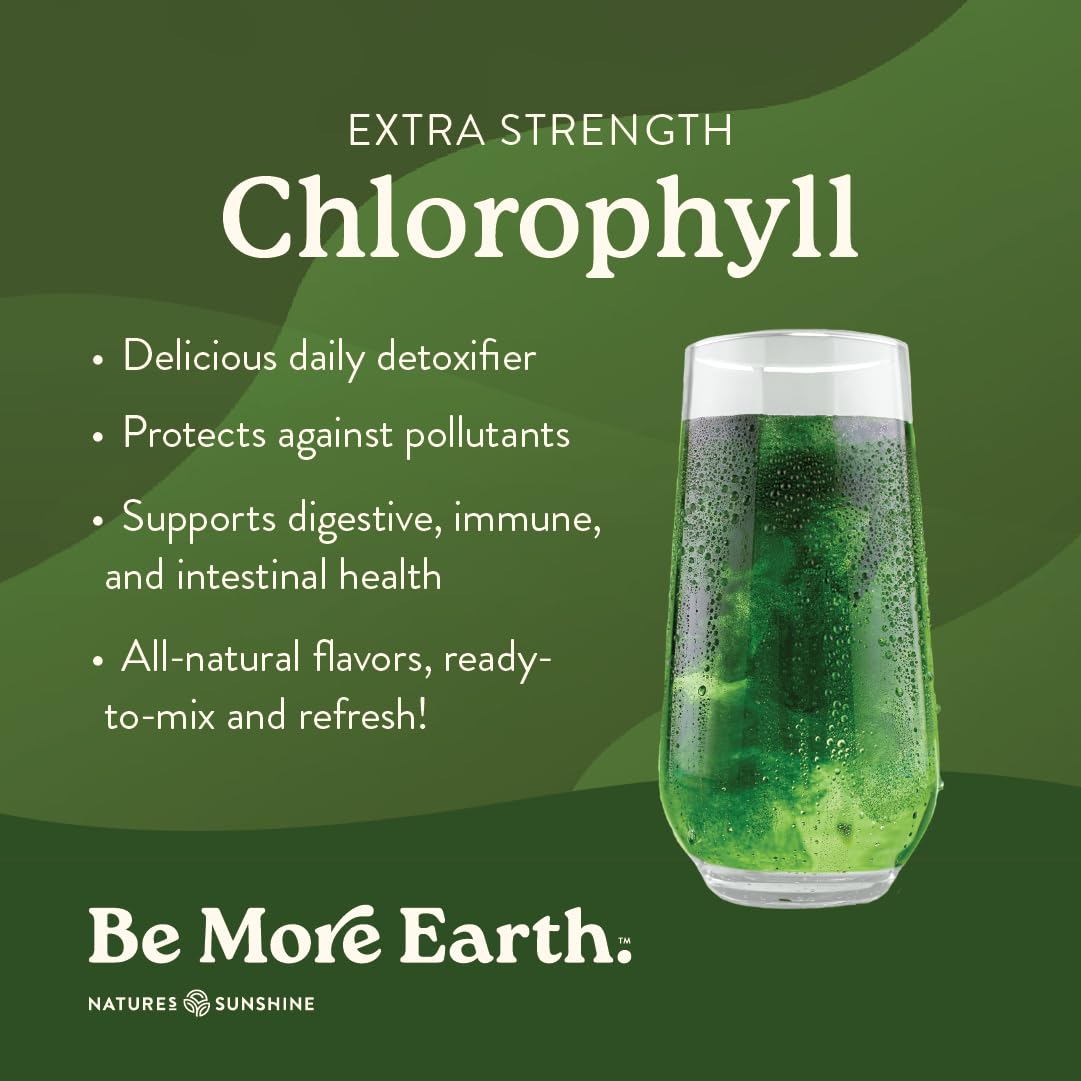 Nature's Sunshine Chlorophyll Stick Packs: Supercharge Your Detox and Boost Gut Health in Convenient, Delicious Stick Packs (Lime Twist)