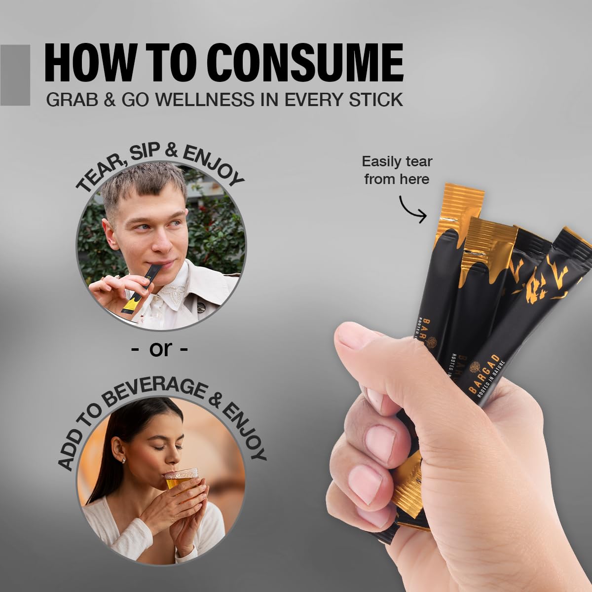 Bargad KSM-66 Ashwagandha Honey Sticks – Premium Organic Honey Infused with Adaptogenic Ashwagandha, Helps Promote Relaxation & Focus, Boosts Energy & Vitality, No Artificial Additives – 7 Count