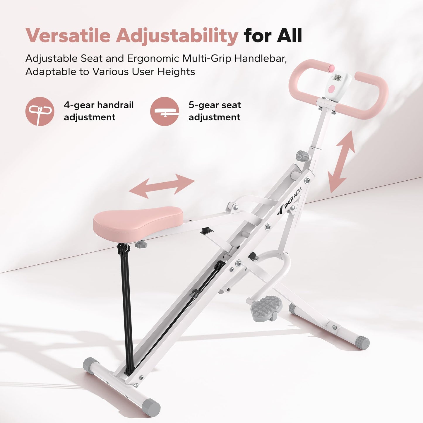 Squat Machine, MERACH R07 2 in 1 Squat Rowing Machine, Easy Setup & Foldable Exercise Equipment, Glute Trainer Machine, Glutes & Leg Home Workout Machine
