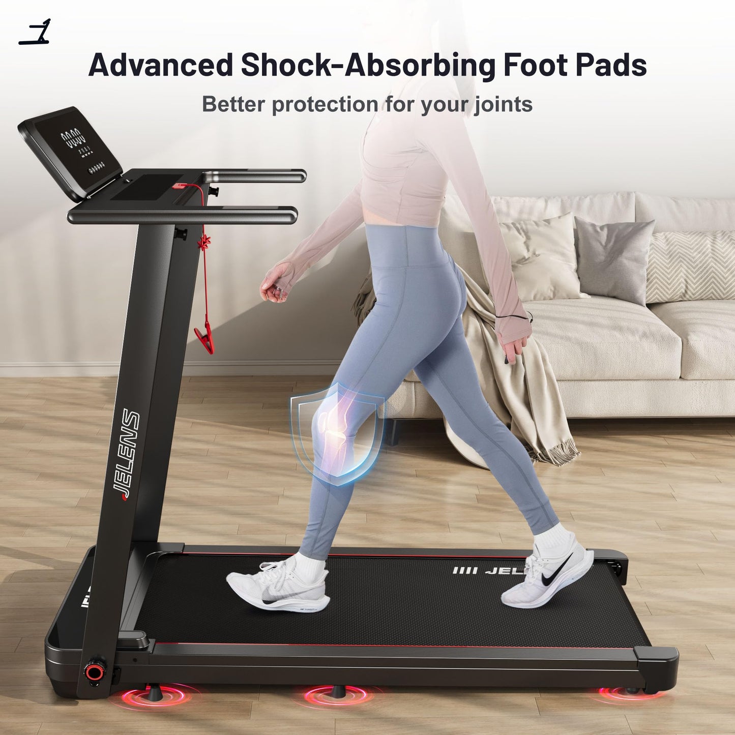 Treadmill with Desk Workstation, Walking Treadmill Pad, Portable Desk Treadmills for Home Small, Foldable Walking Pad with Handle Bar (Black)