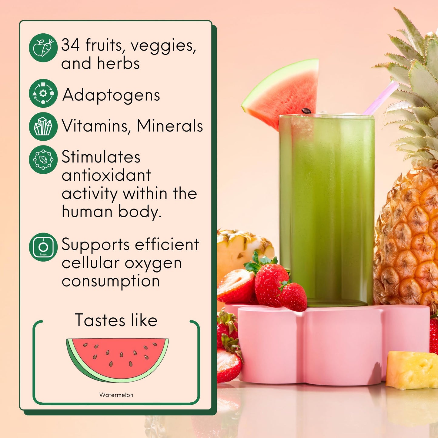 Kiala Nutrition Super Greens, Organic Greens Powder with Spirulina & Chlorella for Digestion, Gut Health, Immunity & Energy, Gluten Free, Vegan, Miami Vice + Watermelon Slush, 30 Servings Each