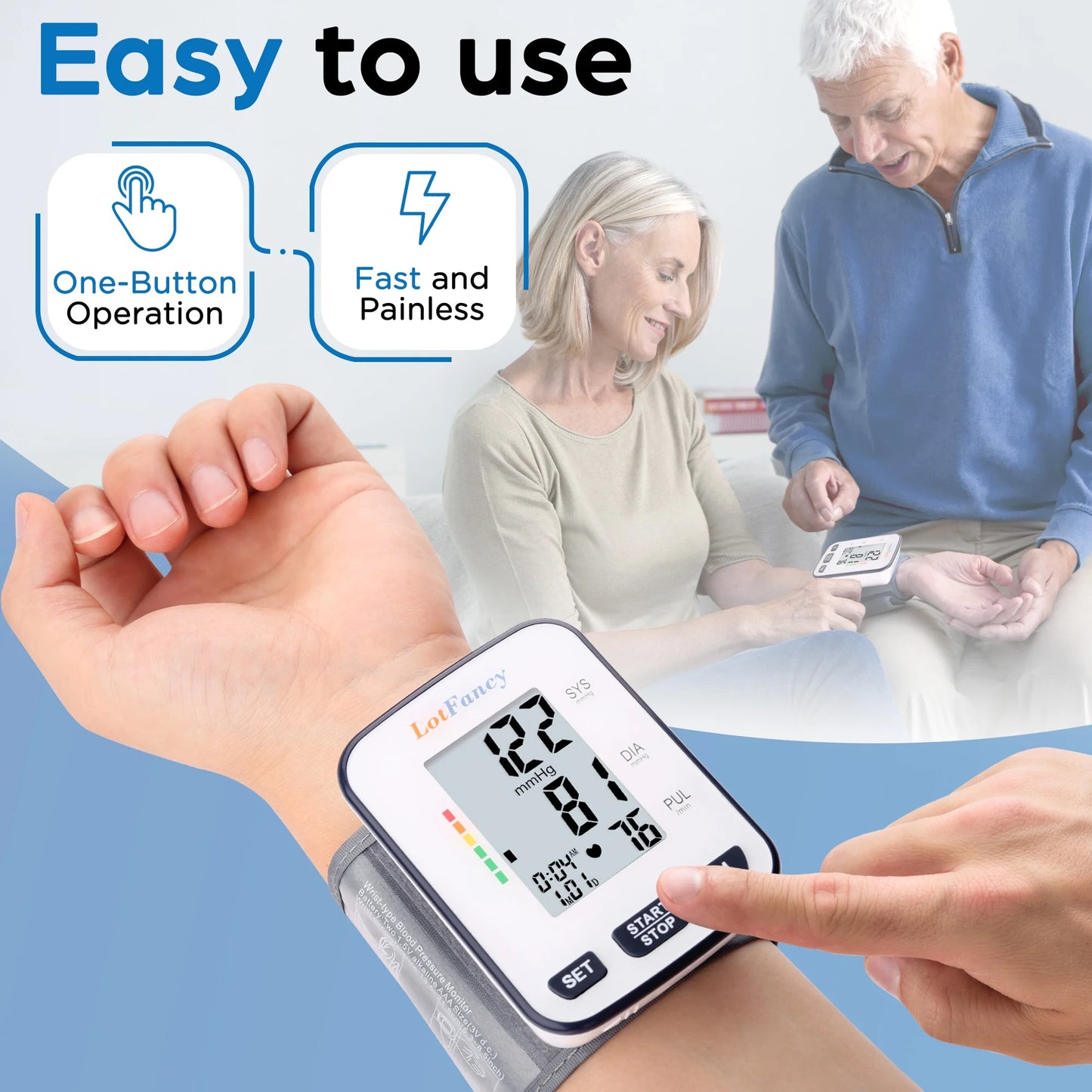 Blood Pressure Cuff Wrist, Wrist Blood Pressure Monitor for Home Travel Use
