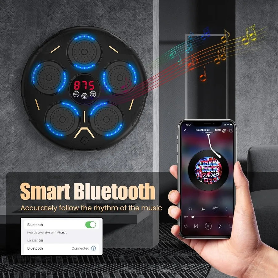 Smart Bluetooth Music Boxing Machine with 9 Modes and 9 Speeds for Home Fitness Training Interactive Punching Bag Workout Equip