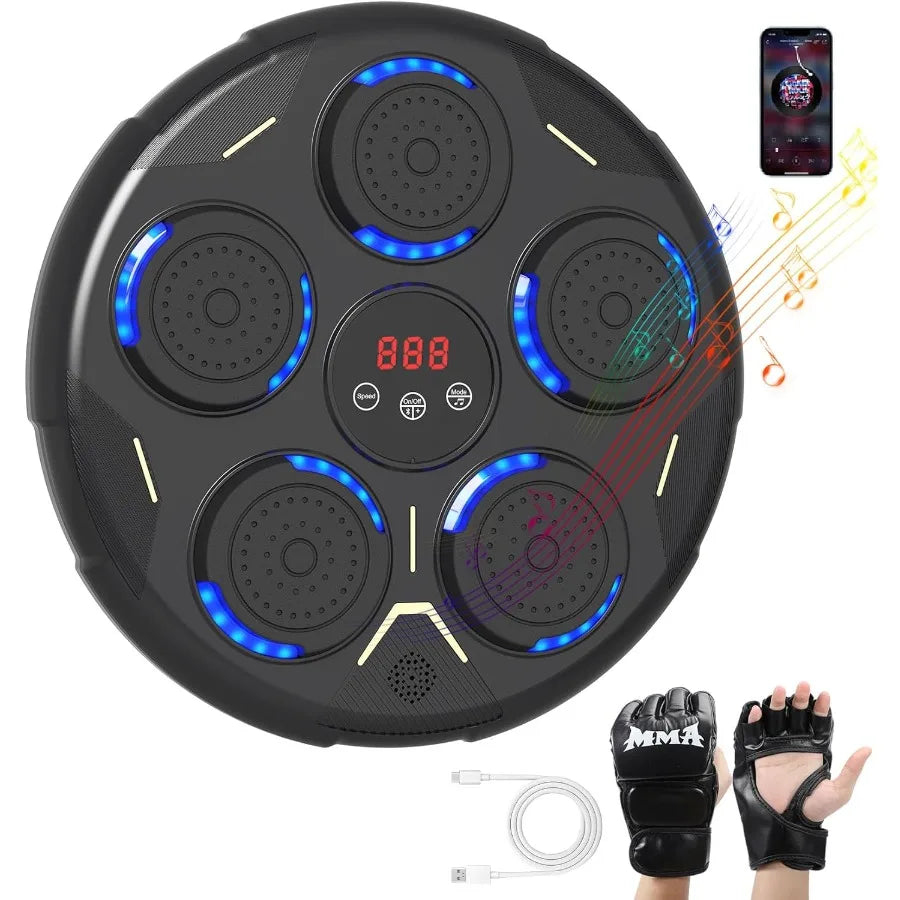 Smart Bluetooth Music Boxing Machine with 9 Modes and 9 Speeds for Home Fitness Training Interactive Punching Bag Workout Equip