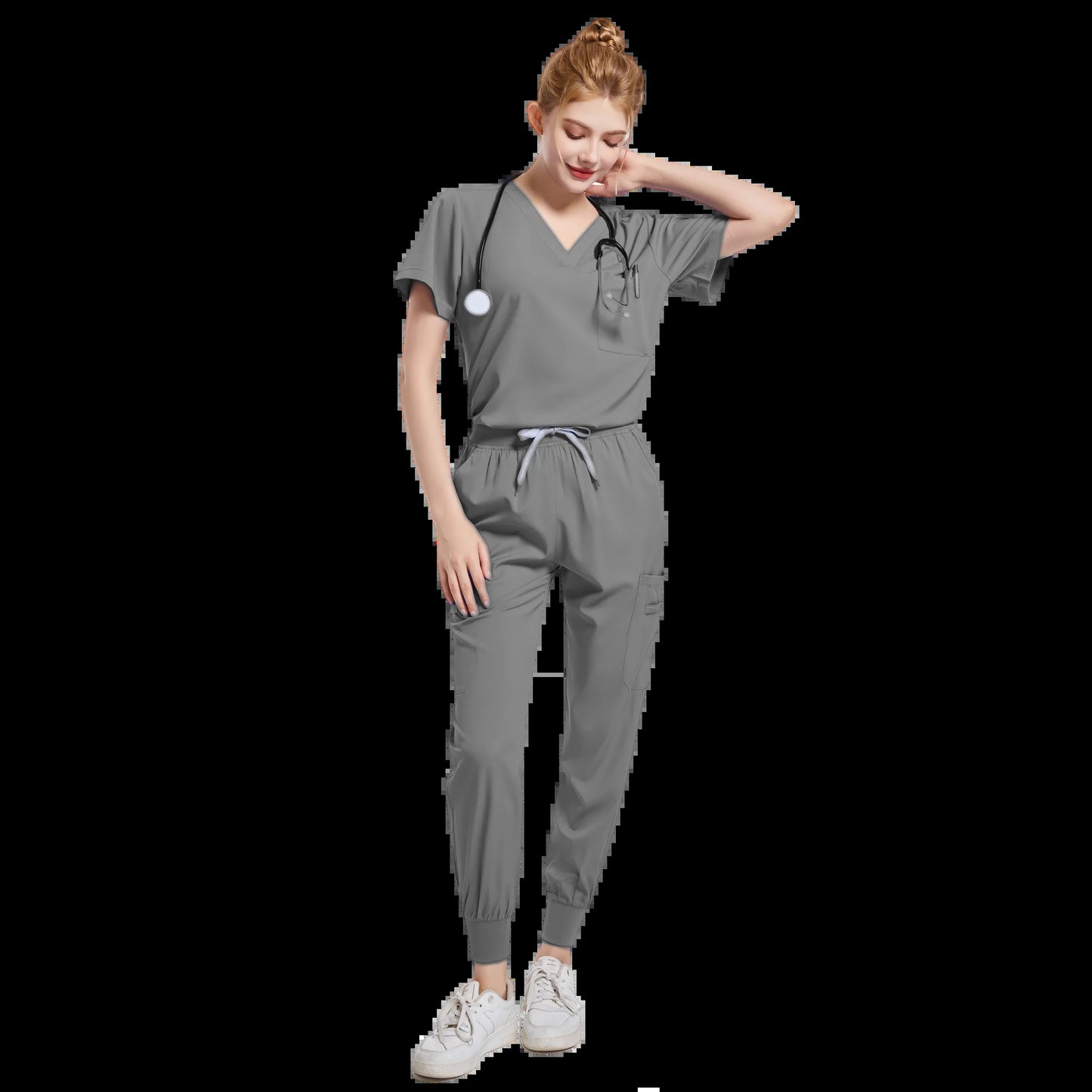 Spa Uniforms Women Scrubs Jogger Set Medical Uniforms Scrub Top + Pants Lab Coat Nurse Uniform Blouse Medicale Femme Work Wears