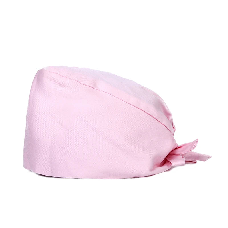 Wholesale Solid Color Surgical Hats Bandage Nursing Scrubs Hat Beautician Working Nurse Cap Hats Lab Medical Women Scrubs Cap