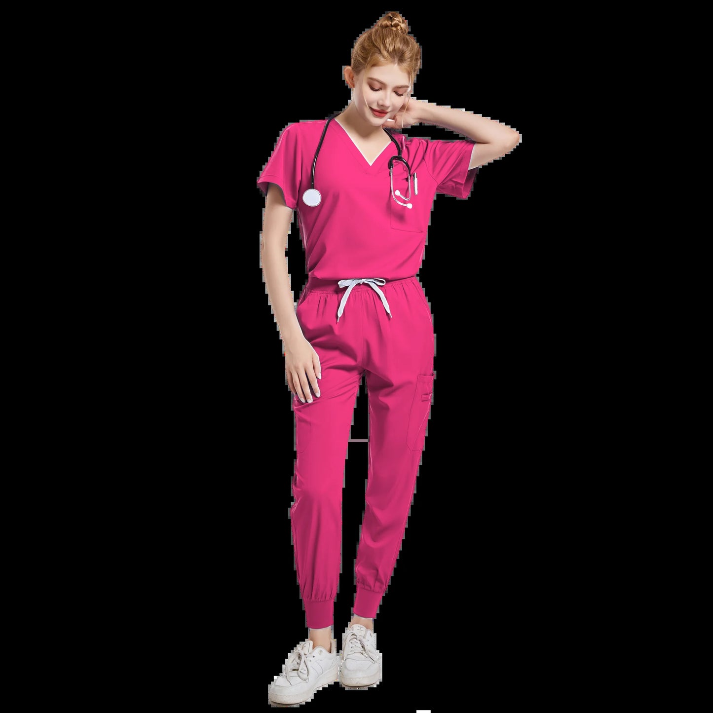 Spa Uniforms Women Scrubs Jogger Set Medical Uniforms Scrub Top + Pants Lab Coat Nurse Uniform Blouse Medicale Femme Work Wears