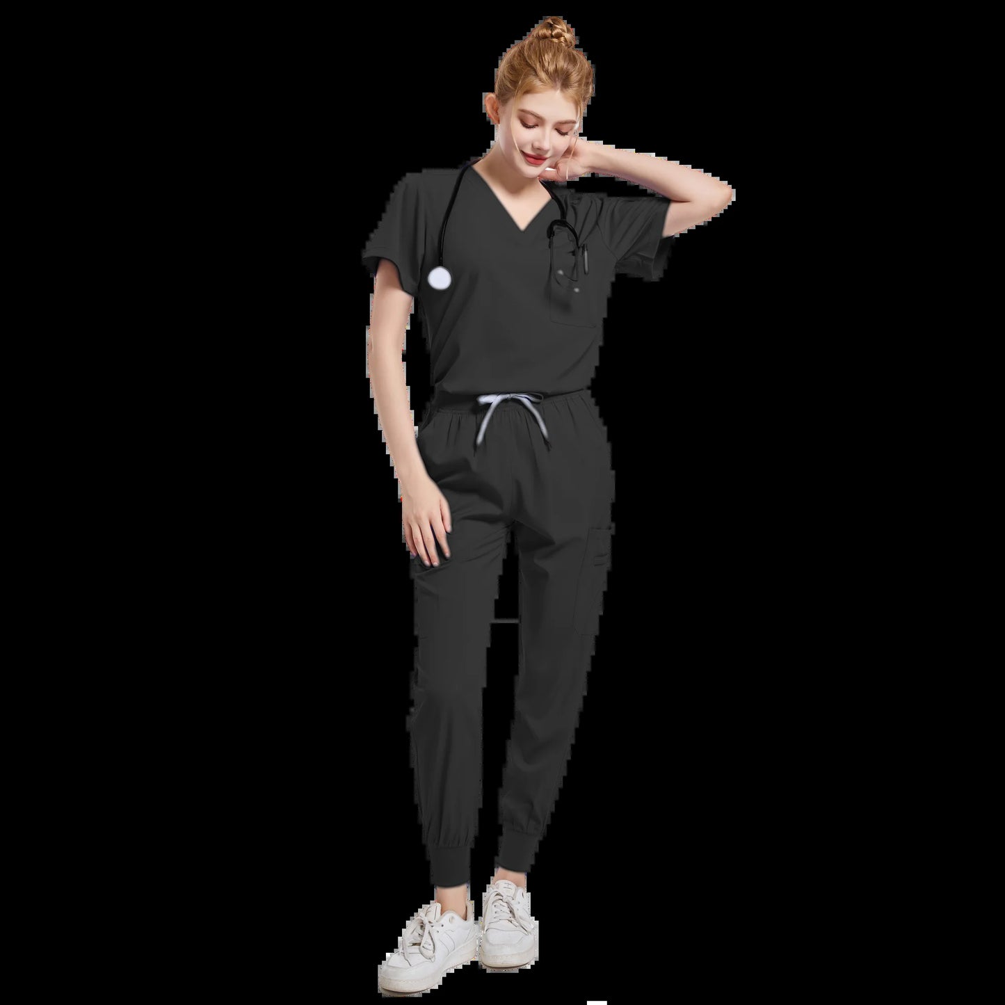 Spa Uniforms Women Scrubs Jogger Set Medical Uniforms Scrub Top + Pants Lab Coat Nurse Uniform Blouse Medicale Femme Work Wears