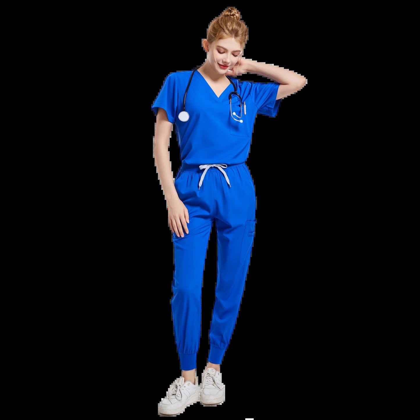 Spa Uniforms Women Scrubs Jogger Set Medical Uniforms Scrub Top + Pants Lab Coat Nurse Uniform Blouse Medicale Femme Work Wears