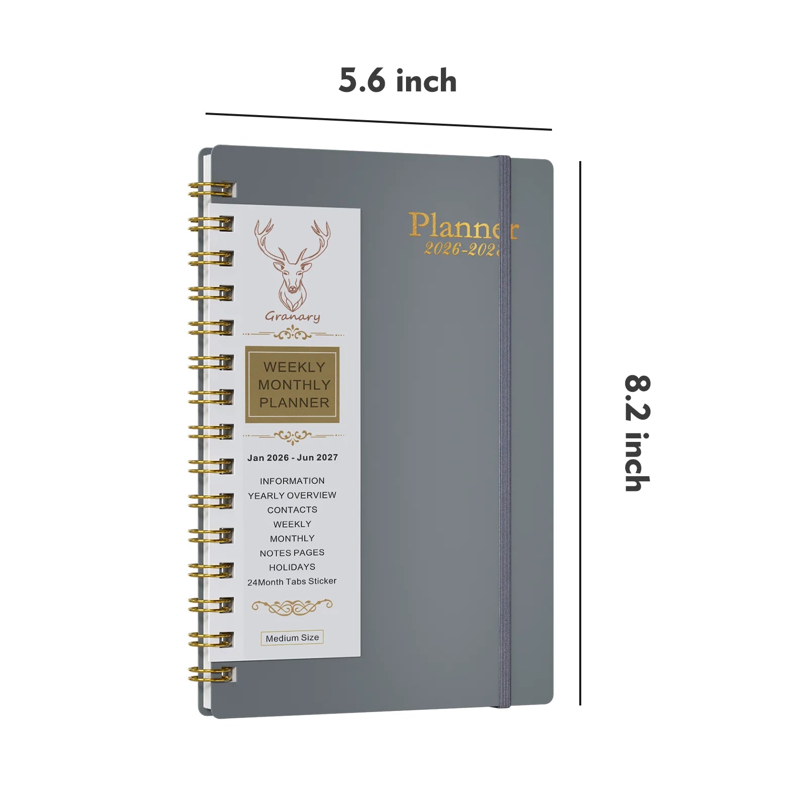 2026-2027 Planner - Jan. 2026 - Jun. 2027 , 5.6" X 8.2" Monthly Planners & Appointment Book with Elastic Book Band, Monthly Tabs