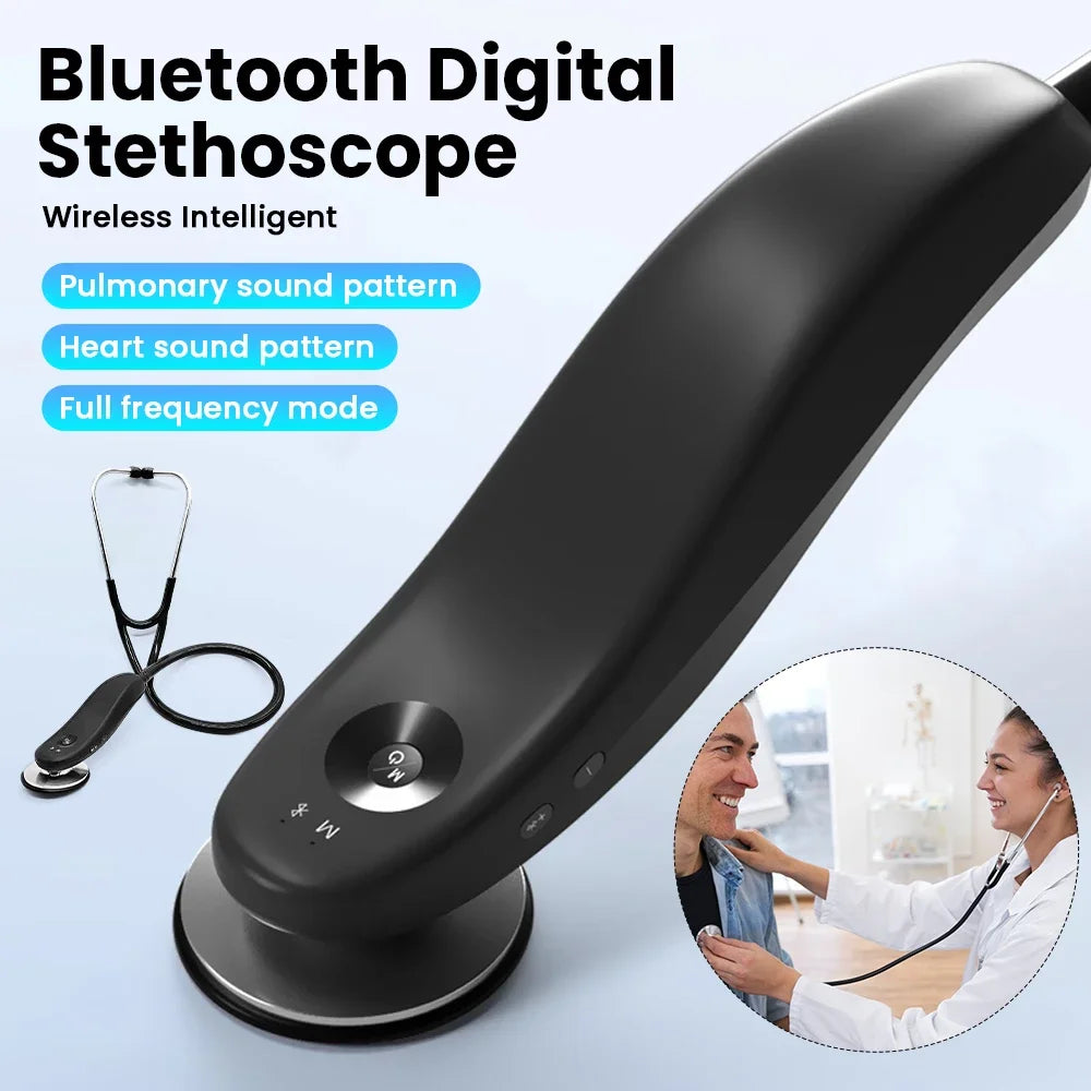 Digital Bluetooth Wireless Intelligent Electronic Stethoscope 40X Magnification for Clinics, Hospitals Record and Share Data