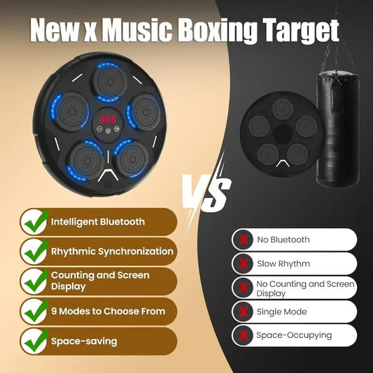 Smart Bluetooth Music Boxing Machine with 9 Modes and 9 Speeds for Home Fitness Training Interactive Punching Bag Workout Equip