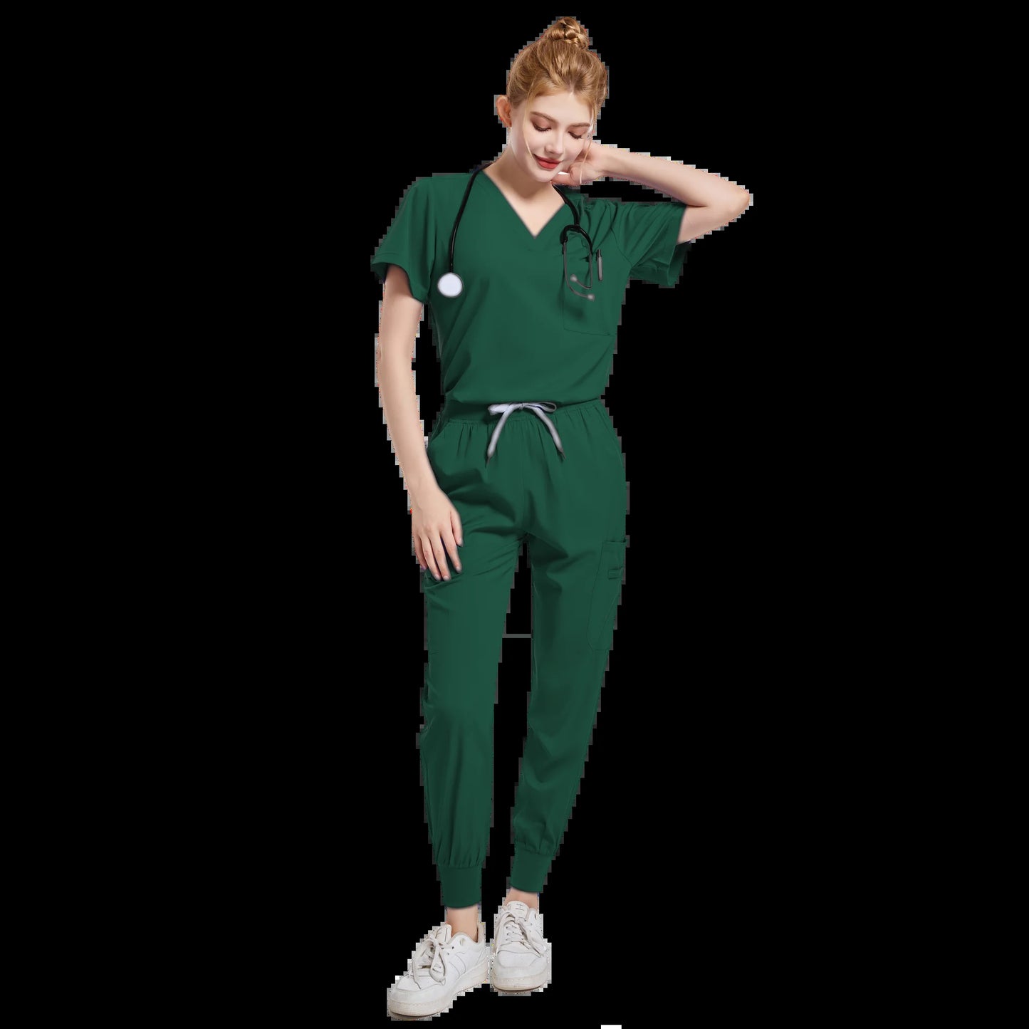 Spa Uniforms Women Scrubs Jogger Set Medical Uniforms Scrub Top + Pants Lab Coat Nurse Uniform Blouse Medicale Femme Work Wears
