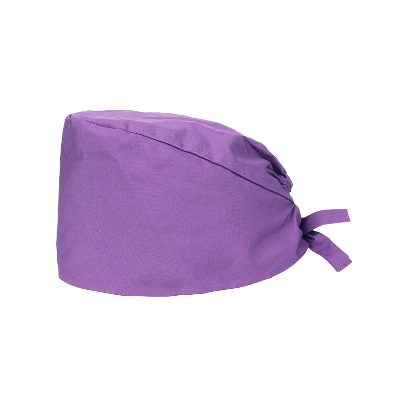 Wholesale Solid Color Surgical Hats Bandage Nursing Scrubs Hat Beautician Working Nurse Cap Hats Lab Medical Women Scrubs Cap