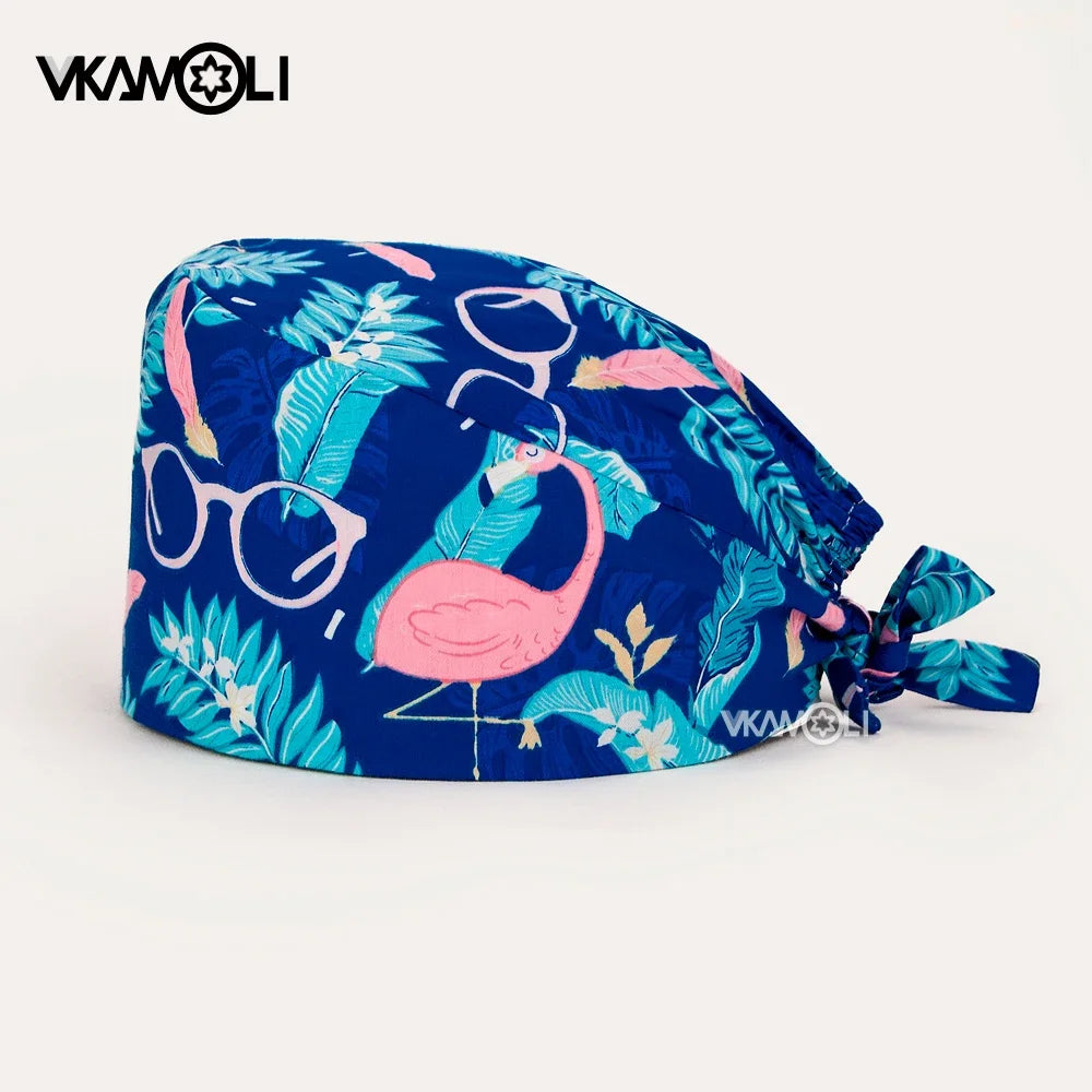 Cartoon Cute rabbit and dog printed surgical cap scrubs cap medical hat pet doctor nurse care cap work operation cap