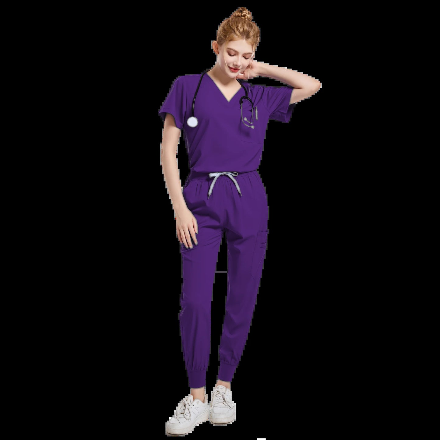 Spa Uniforms Women Scrubs Jogger Set Medical Uniforms Scrub Top + Pants Lab Coat Nurse Uniform Blouse Medicale Femme Work Wears