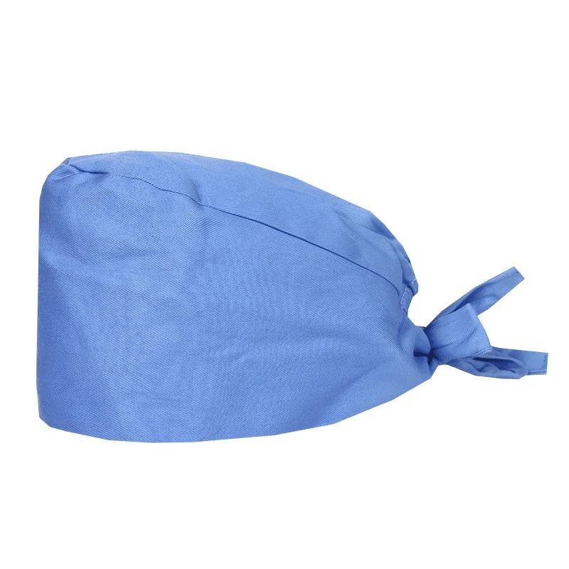 Wholesale Solid Color Surgical Hats Bandage Nursing Scrubs Hat Beautician Working Nurse Cap Hats Lab Medical Women Scrubs Cap