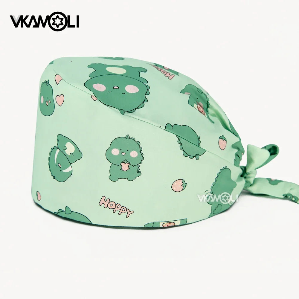 Cartoon Cute rabbit and dog printed surgical cap scrubs cap medical hat pet doctor nurse care cap work operation cap
