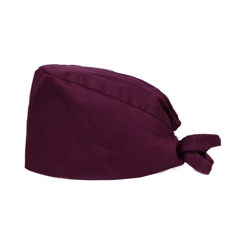 Wholesale Solid Color Surgical Hats Bandage Nursing Scrubs Hat Beautician Working Nurse Cap Hats Lab Medical Women Scrubs Cap
