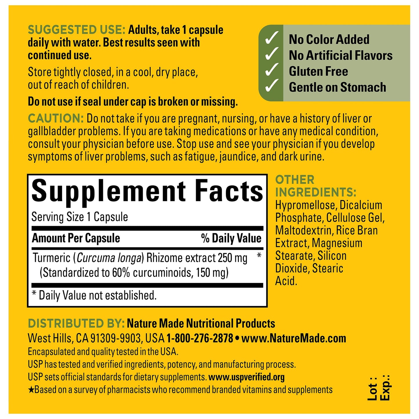 Nature Made High Absorption Turmeric Curcumin Capsules, Turmeric Supplement, Muscle and Joint Support Supplement, 30 Capsules, 30 Day Supply