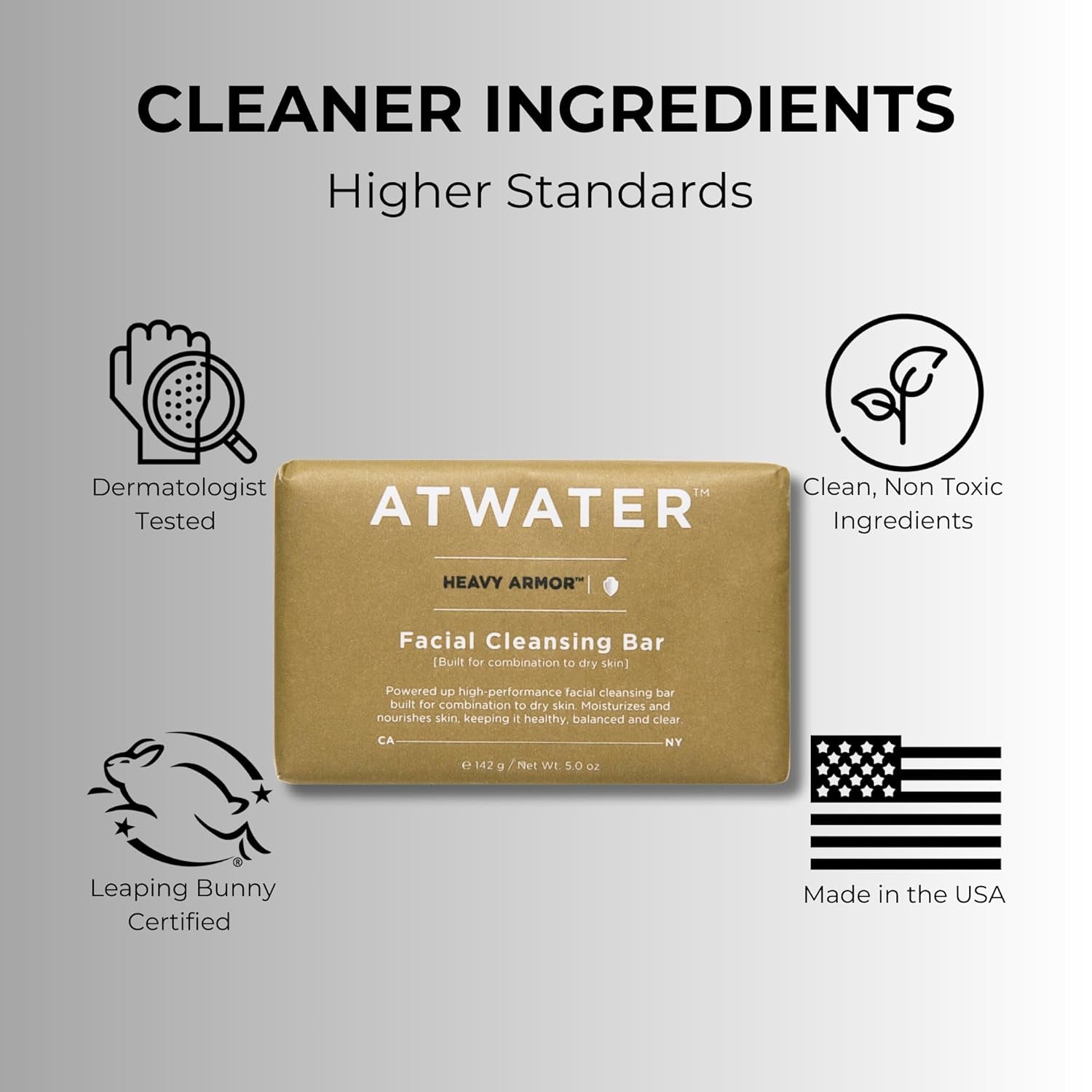 Facial Cleansing Bar for Dry to Combination Skin, Moisturizing Sulfate-Free Rich Lathering Face Wash Soap; Gentle Face Cleanser for Daily Use; Natural Men’S Face Wash - 142 Grams / 5 Oz