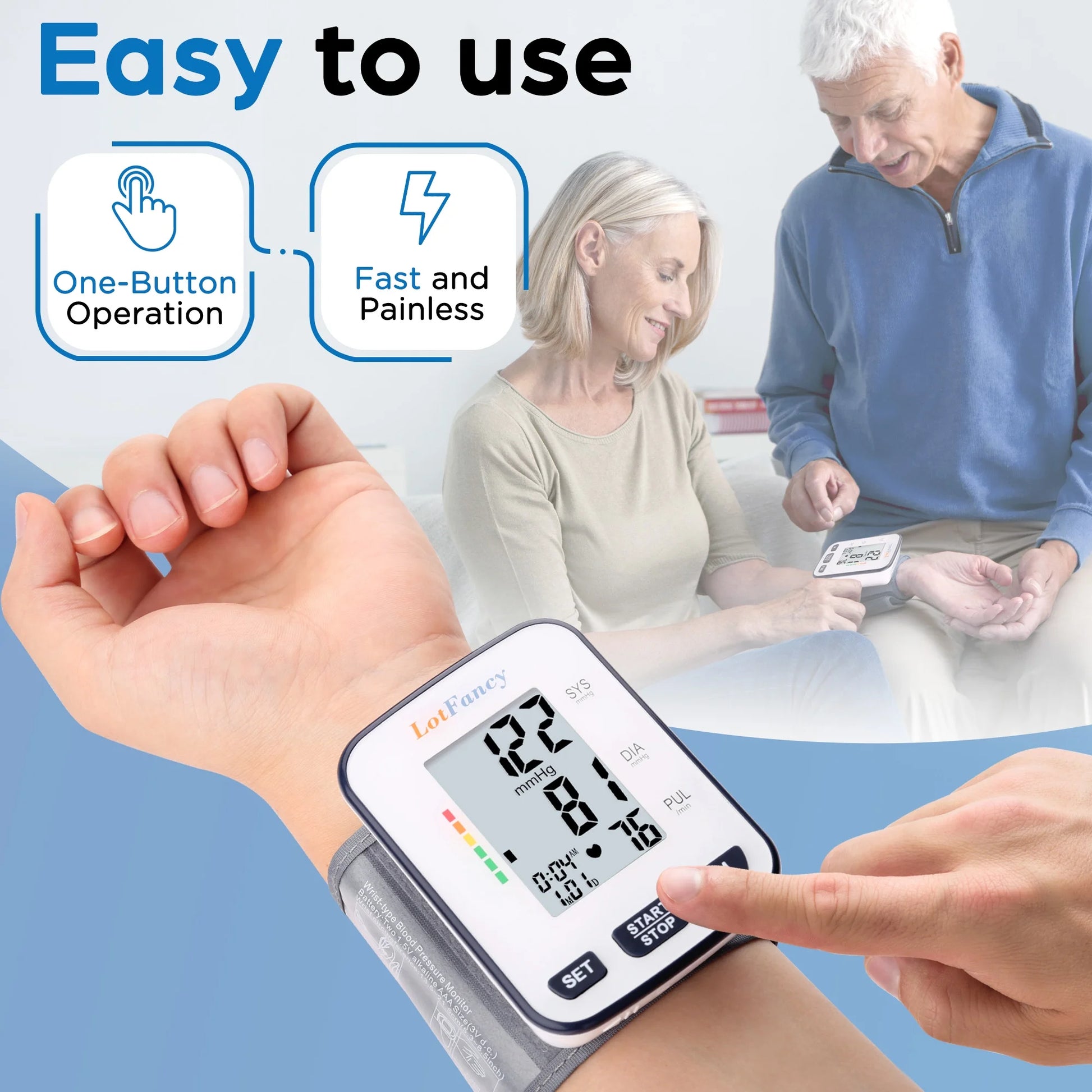 Blood Pressure Cuff Wrist, Wrist Blood Pressure Monitor for Home Travel Use