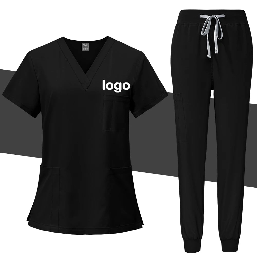 Summer Medical Uniforms Scrubs Tops Hospital Work Shirts Nurses Accesssories Dental Beauty Workwear Lab Clothes Customized Logo