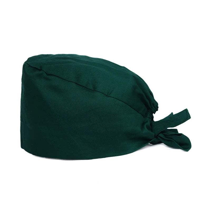Wholesale Solid Color Surgical Hats Bandage Nursing Scrubs Hat Beautician Working Nurse Cap Hats Lab Medical Women Scrubs Cap