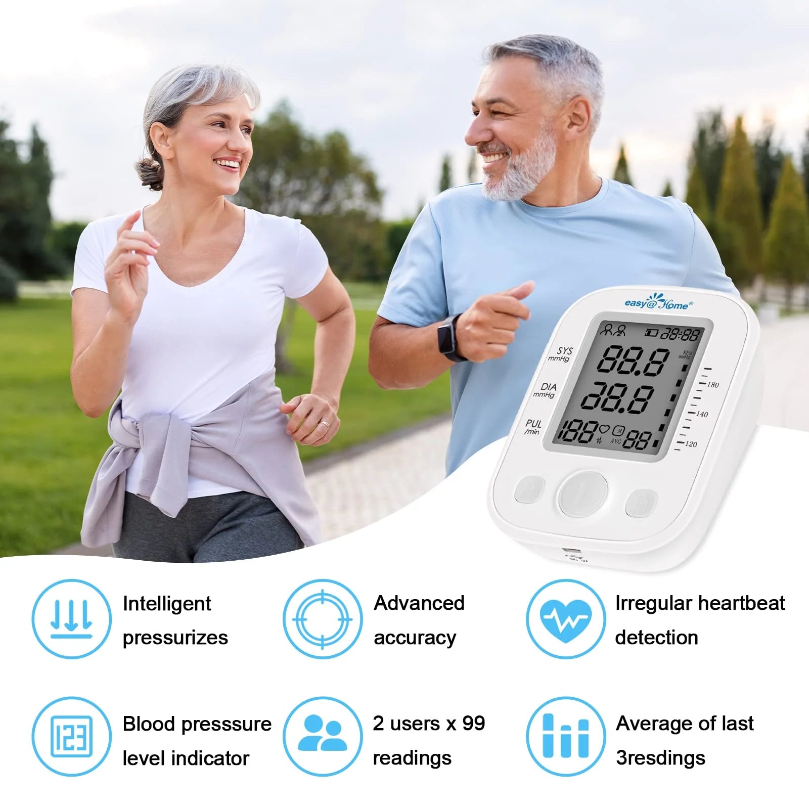 Digital Upper Arm Blood Pressure Monitor with Cuff, Battery, Bag