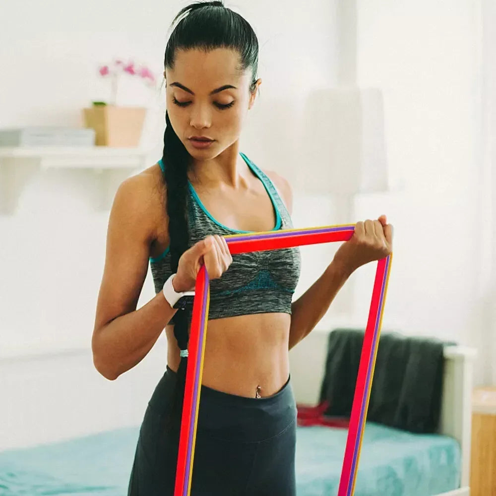5~125lbs Tpe Gym Resistance Bands Gym Equipment for Home Boxing Yoga Exercise Equipment  Shoulder Back Rehab for Woman Man