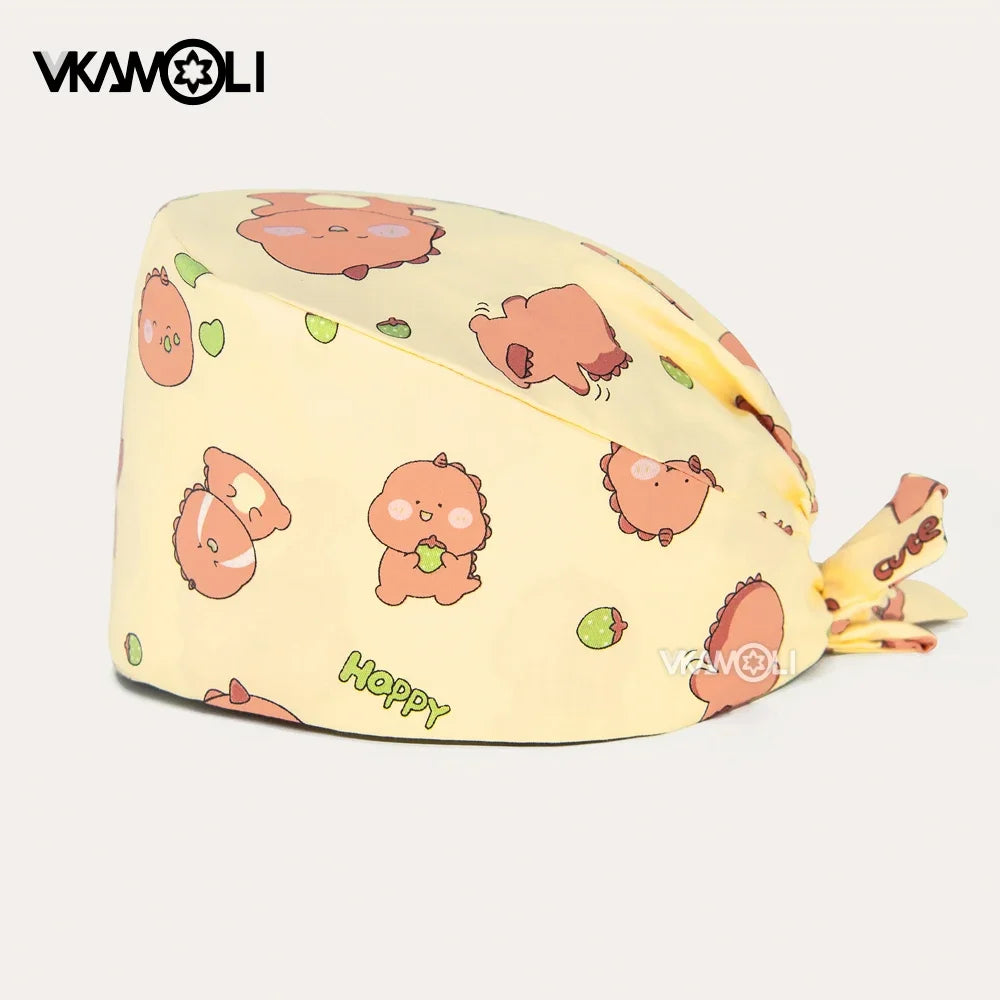 Cartoon Cute rabbit and dog printed surgical cap scrubs cap medical hat pet doctor nurse care cap work operation cap