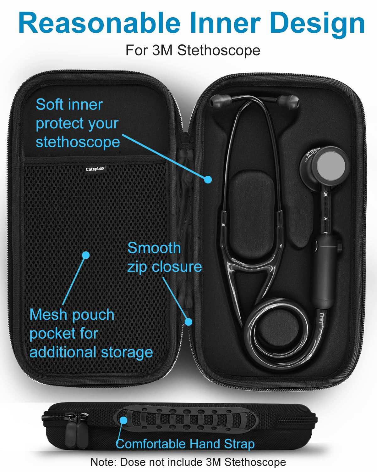 Hard Stethoscope Case for 3M Littmann CORE Digital Stethoscope, Compact & Portab