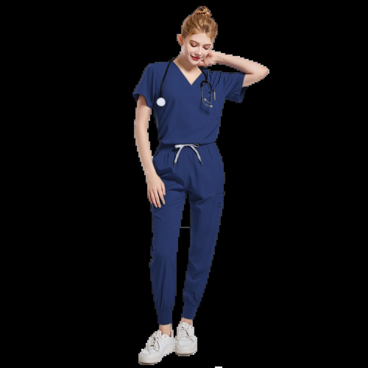Spa Uniforms Women Scrubs Jogger Set Medical Uniforms Scrub Top + Pants Lab Coat Nurse Uniform Blouse Medicale Femme Work Wears