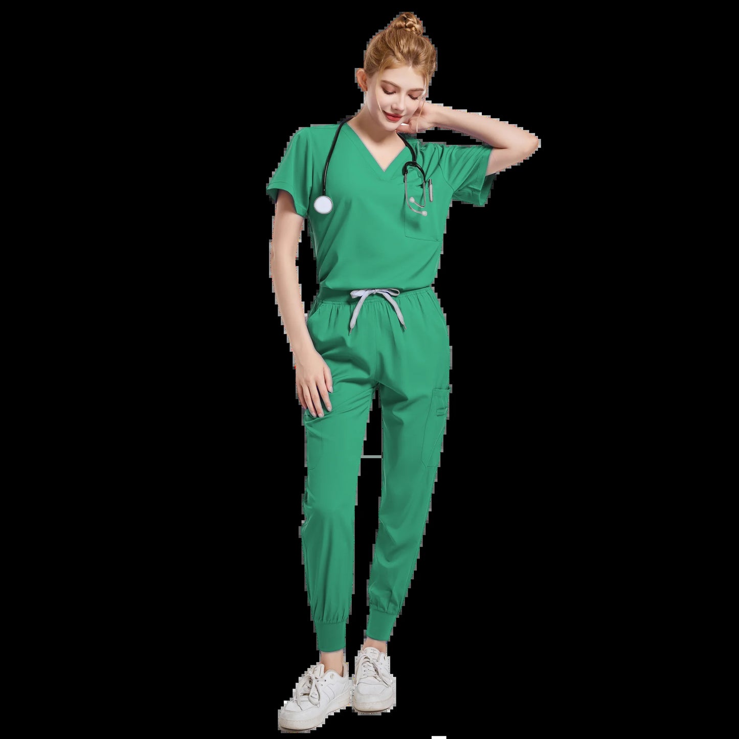 Spa Uniforms Women Scrubs Jogger Set Medical Uniforms Scrub Top + Pants Lab Coat Nurse Uniform Blouse Medicale Femme Work Wears