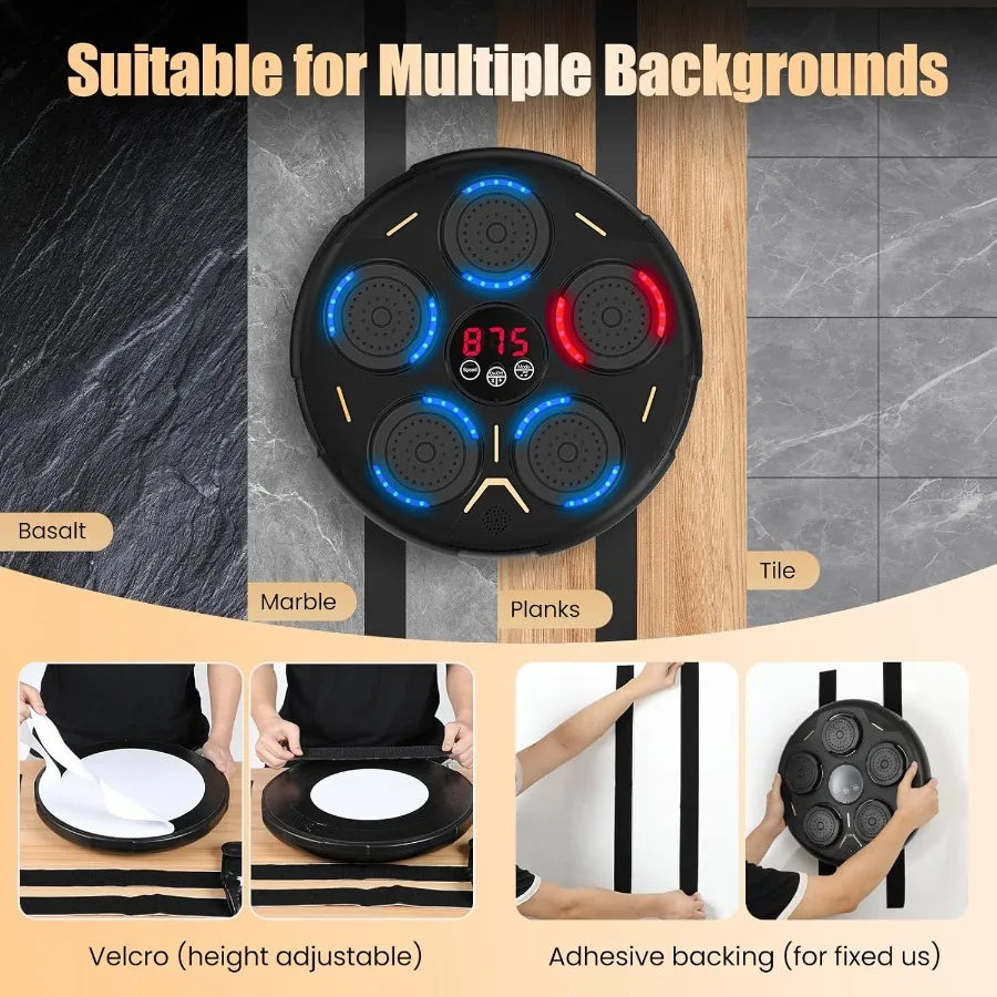 Smart Bluetooth Music Boxing Machine with 9 Modes and 9 Speeds for Home Fitness Training Interactive Punching Bag Workout Equip