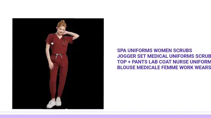 Spa Uniforms Women Scrubs Jogger Set Medical Uniforms Scrub Top + Pants Lab Coat Nurse Uniform Blouse Medicale Femme Work Wears by@Outfy
