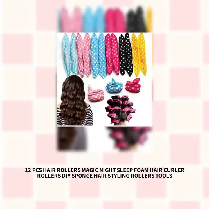 12 Pcs Hair Rollers Magic Night Sleep Foam Hair Curler Rollers DIY Sponge Hair Styling Rollers Tools by@Outfy