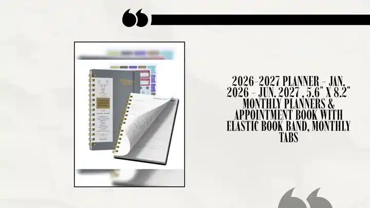 2026-2027 Planner - Jan. 2026 - Jun. 2027 , 5.6" X 8.2" Monthly Planners & Appointment Book with Elastic Book Band, Monthly Tabs by@Outfy